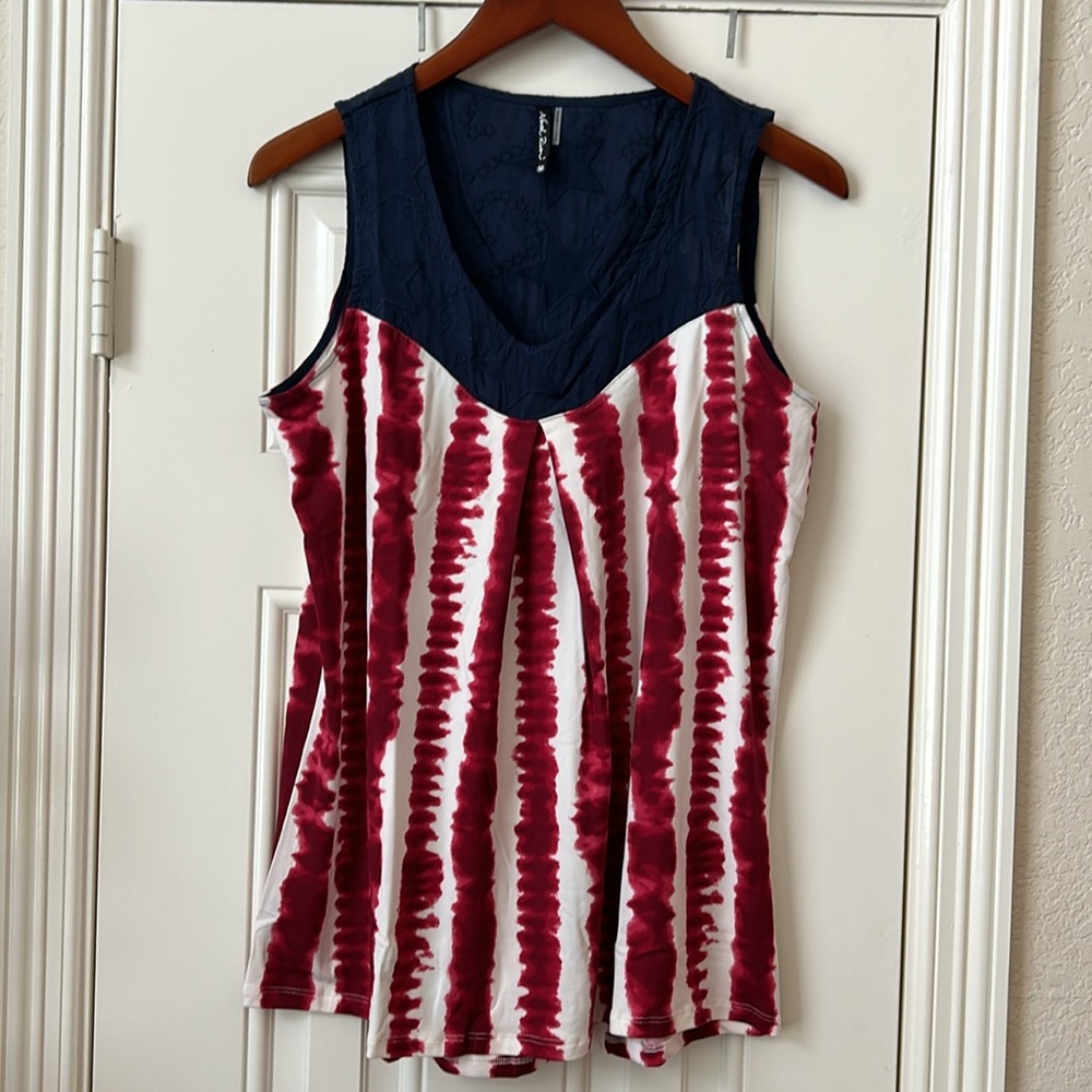 North River Red and Blue Tank Top with Navy Neckline.  Size Medium, NWT